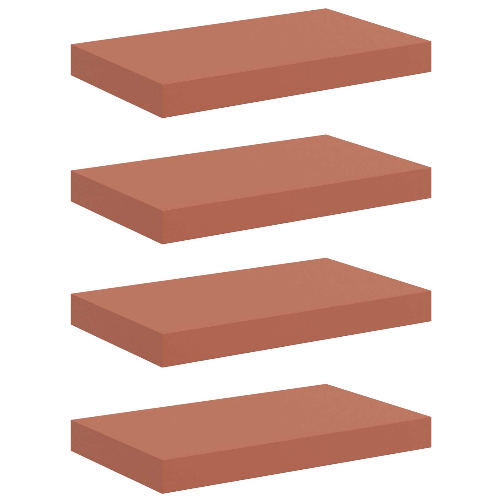 vidaXL Półka ścienna z przechowywaniem 4 pcs Czerwony 40 x 23,5 x 4 cm
