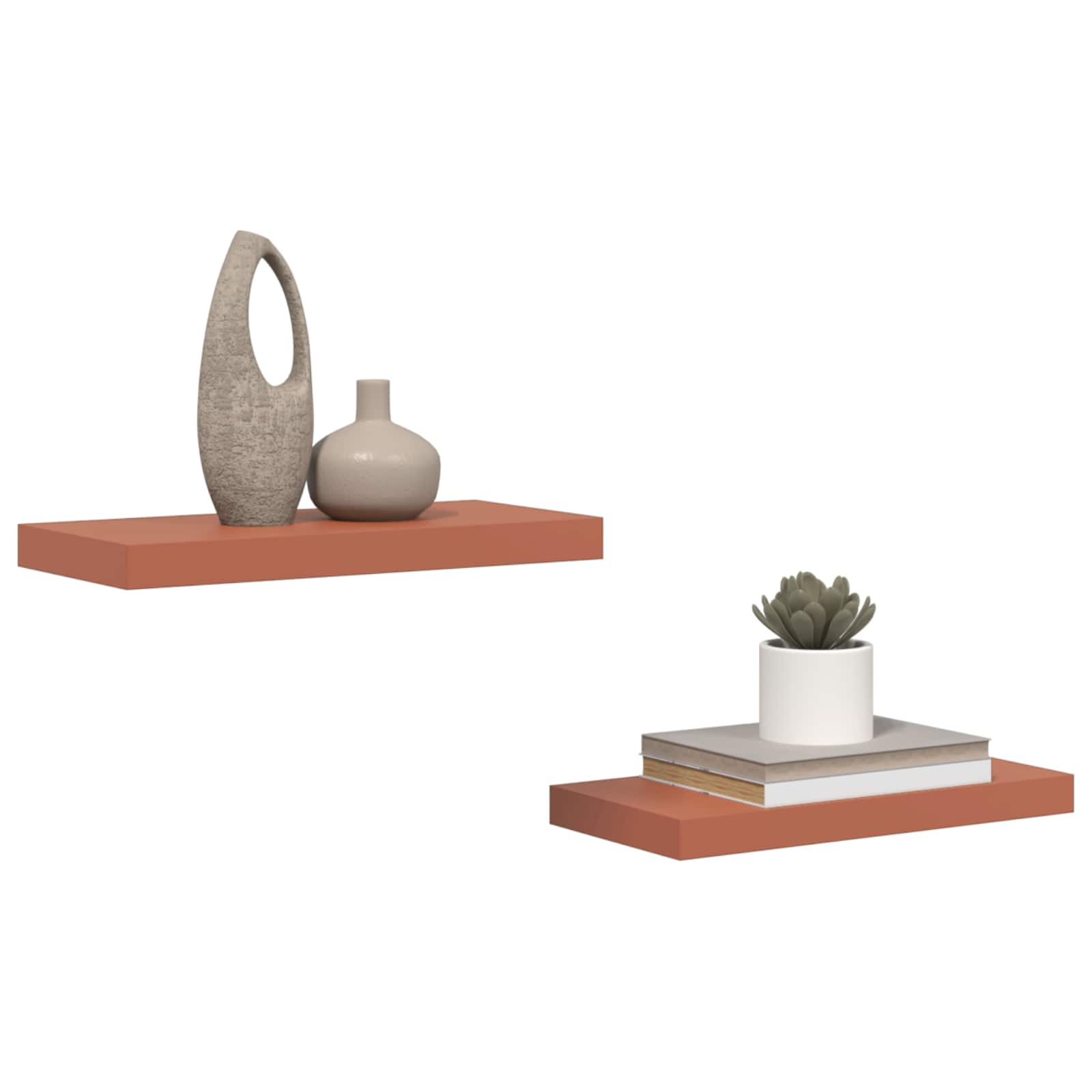vidaXL Półka ścienna z przechowywaniem 2 pcs Czerwony 50 x 23 x 4 cm