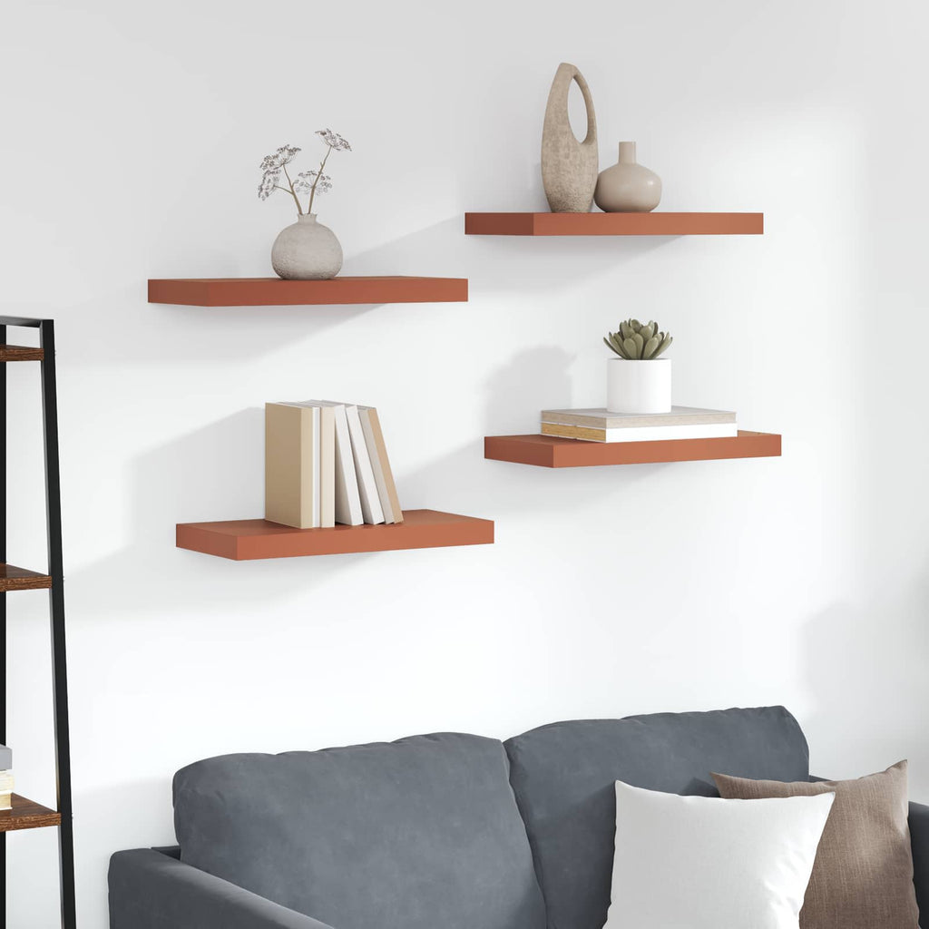 vidaXL Półka ścienna z przechowywaniem 4 pcs Czerwony 50 x 23 x 4 cm