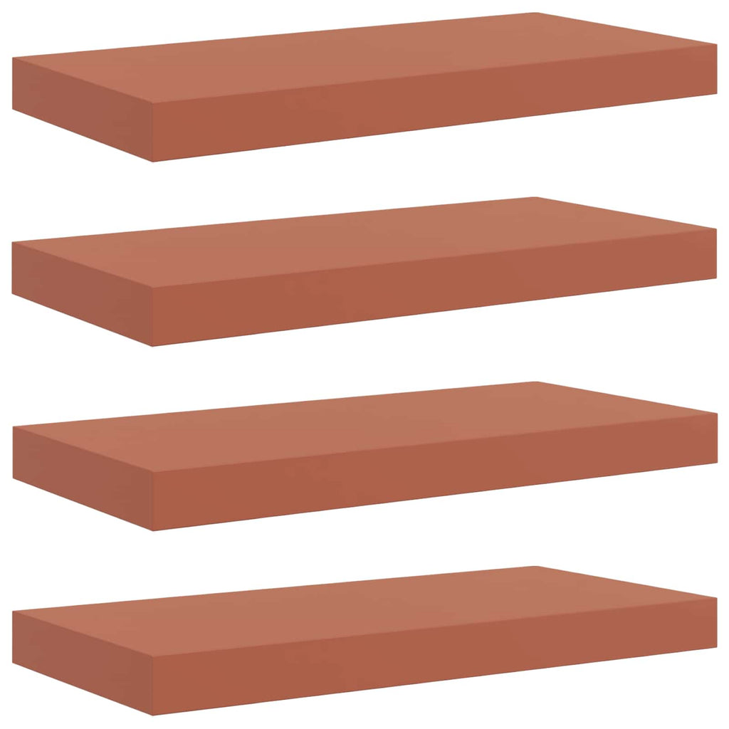 vidaXL Półka ścienna z przechowywaniem 4 pcs Czerwony 50 x 23 x 4 cm