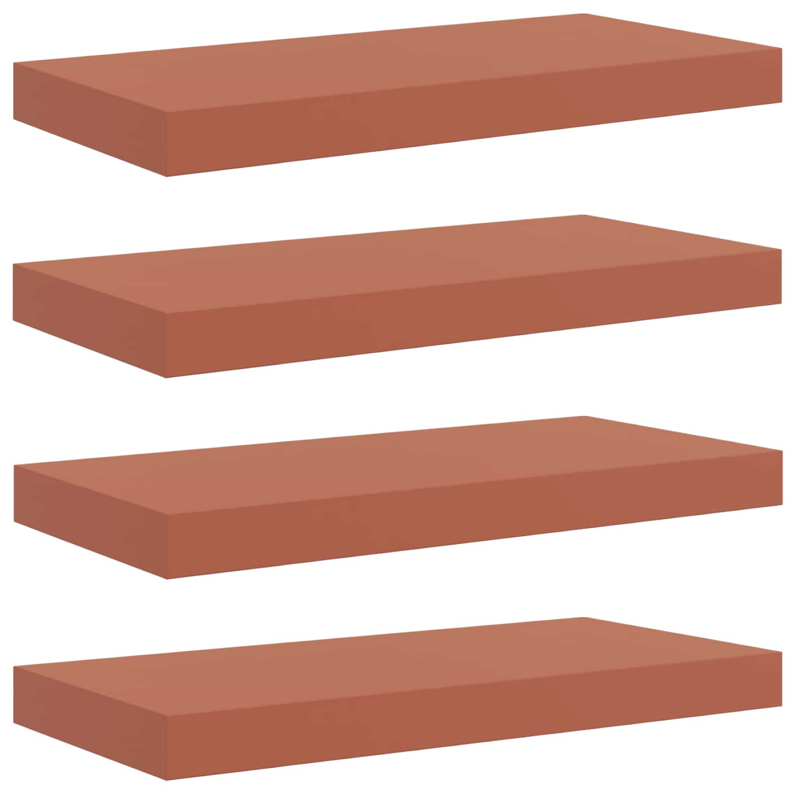 vidaXL Półka ścienna z przechowywaniem 4 pcs Czerwony 50 x 23 x 4 cm