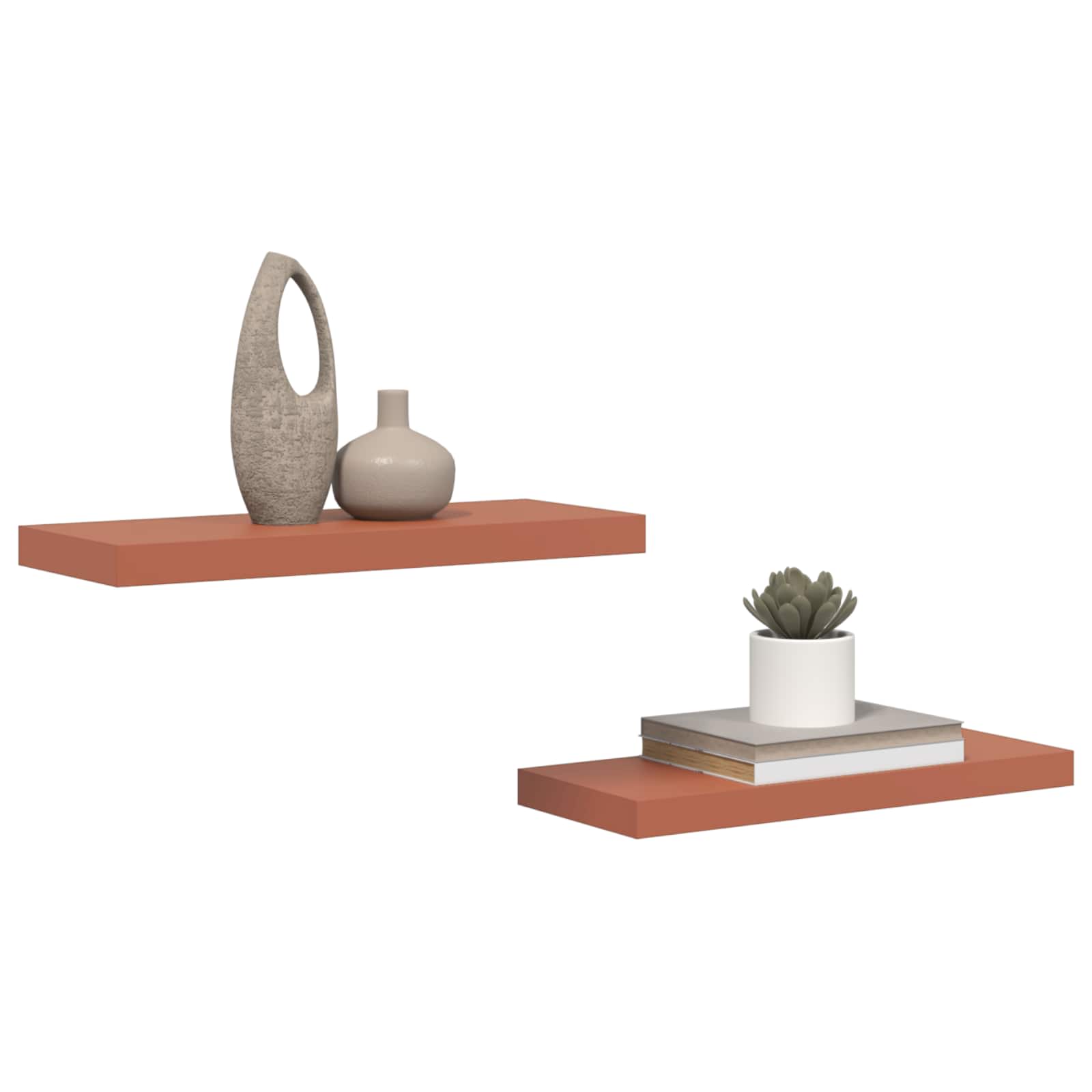 vidaXL Półka ścienna z przechowywaniem 2 pcs Czerwony 60 x 23 x 4 cm