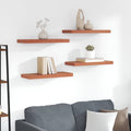 vidaXL Półka ścienna z przechowywaniem 4 pcs Czerwony 60 x 23 x 4 cm