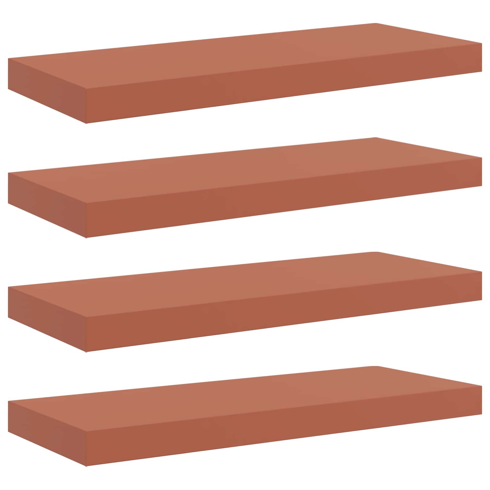 vidaXL Półka ścienna z przechowywaniem 4 pcs Czerwony 60 x 23 x 4 cm