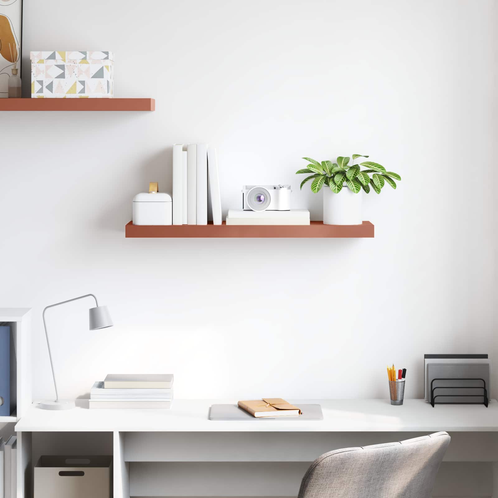 vidaXL Półka ścienna Czerwony 80 x 23,5 x 4 cm Materiał drewnopochodny