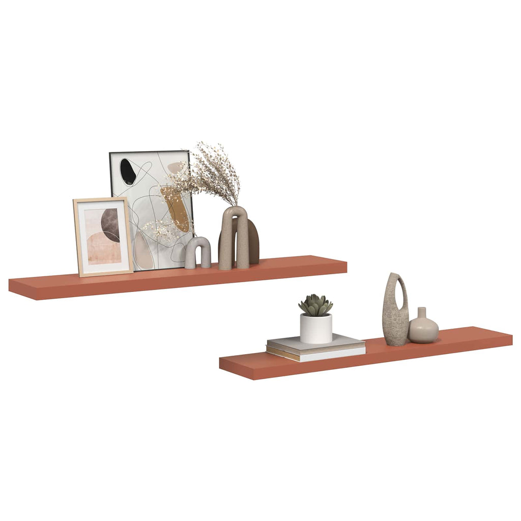 vidaXL Półka ścienna 2 pcs Czerwony 120 x 23,5 x 4 cm