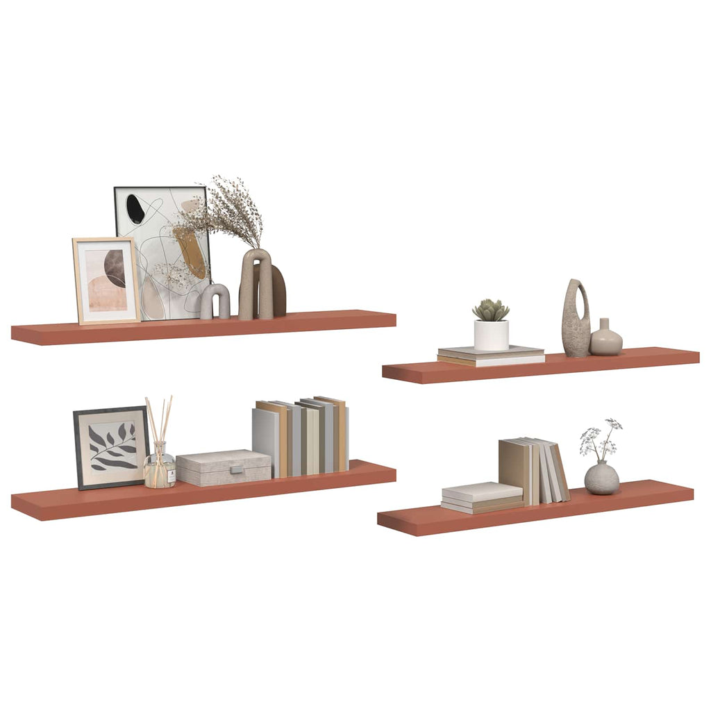 vidaXL Półka ścienna 4 pcs Czerwony 120 x 23,5 x 4 cm