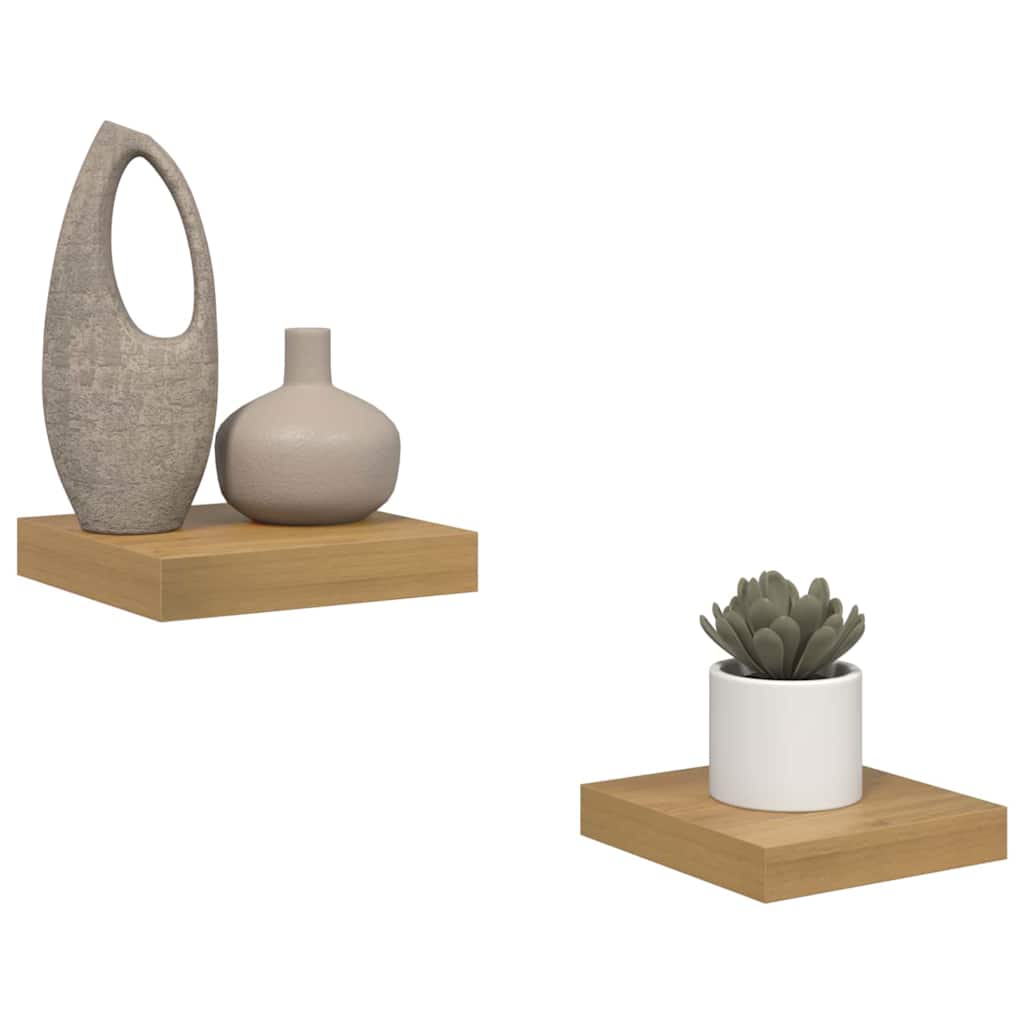 vidaXL Półka ścienna z przechowywaniem 2 pcs Brązowy 23 x 23,5 x 4 cm