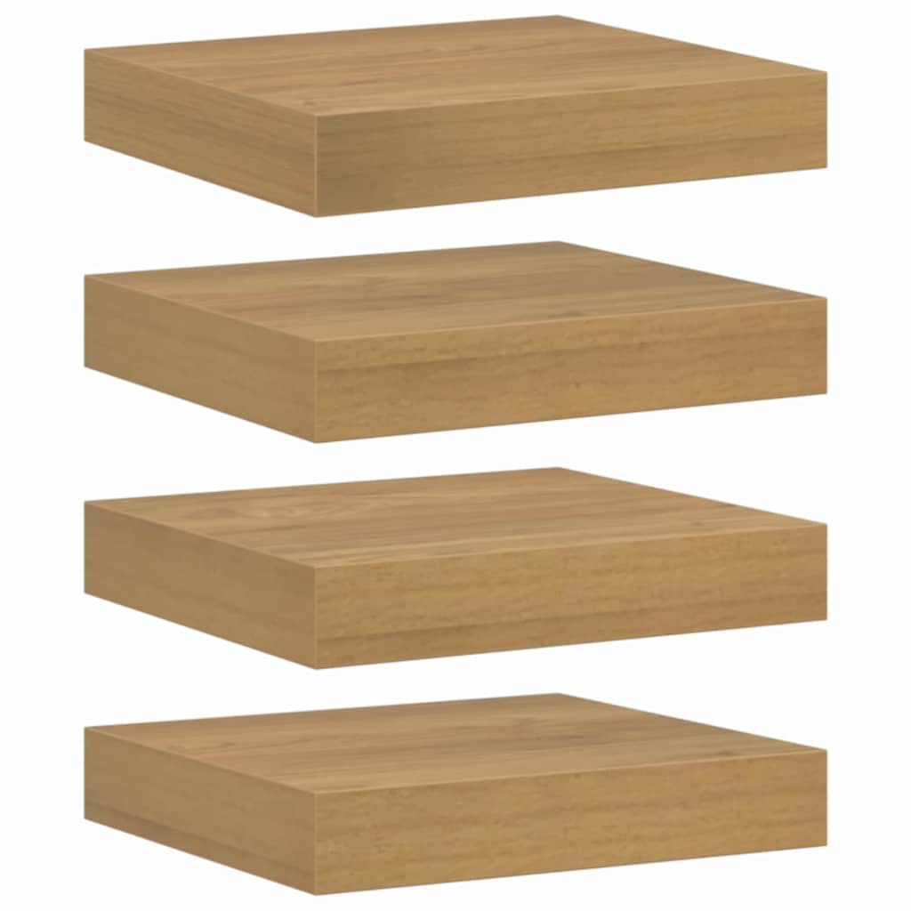 vidaXL Półka ścienna z przechowywaniem 4 pcs Brązowy 23 x 23,5 x 4 cm
