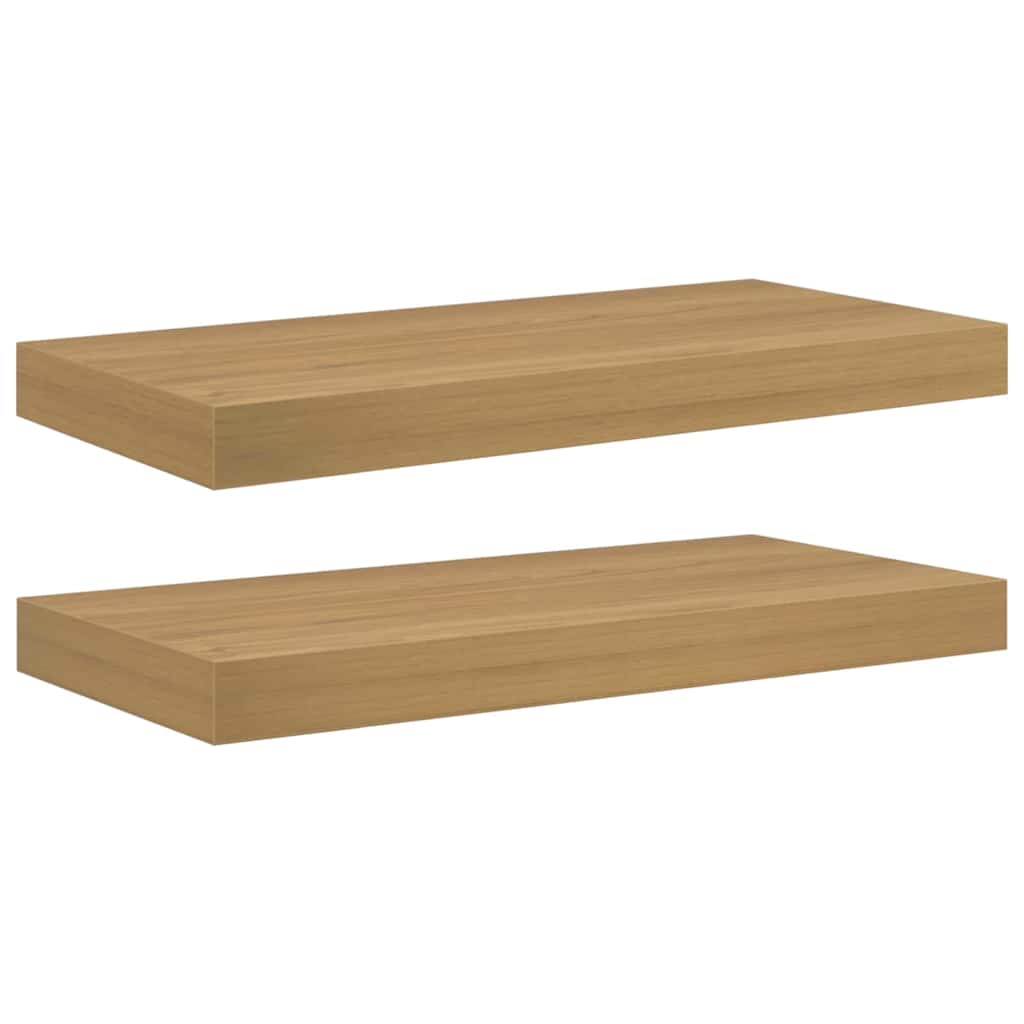 vidaXL Półka ścienna Montowane na ścianie 2 pcs Brązowy 50 x 23 x 4 cm