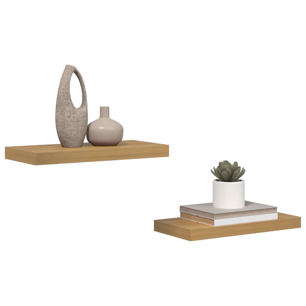vidaXL Półka ścienna Montowane na ścianie 2 pcs Brązowy 50 x 23 x 4 cm