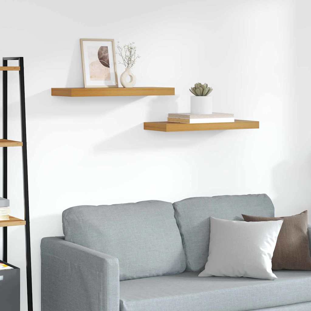 vidaXL Półka ścienna Montowane na ścianie 2 pcs Brązowy 60 x 23 x 4 cm