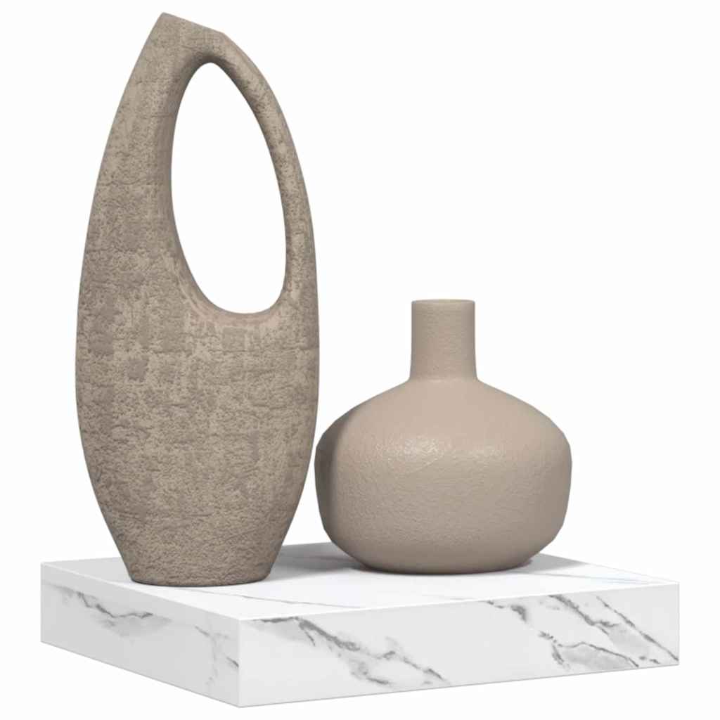 vidaXL Półka ścienna z przechowywaniem Biały marmur 23 x 23,5 x 4 cm