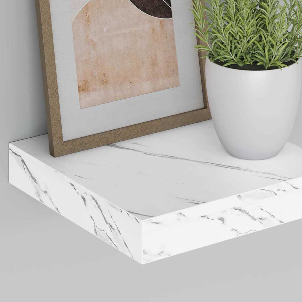 vidaXL Półka ścienna 4 pcs Biały marmur 23 x 23,5 x 4 cm