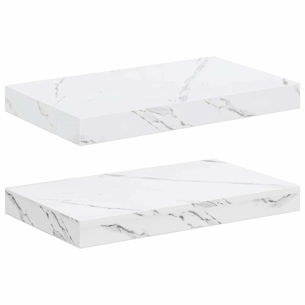 vidaXL Półka ścienna 2 pcs Biały marmur 40 x 23,5 x 4 cm