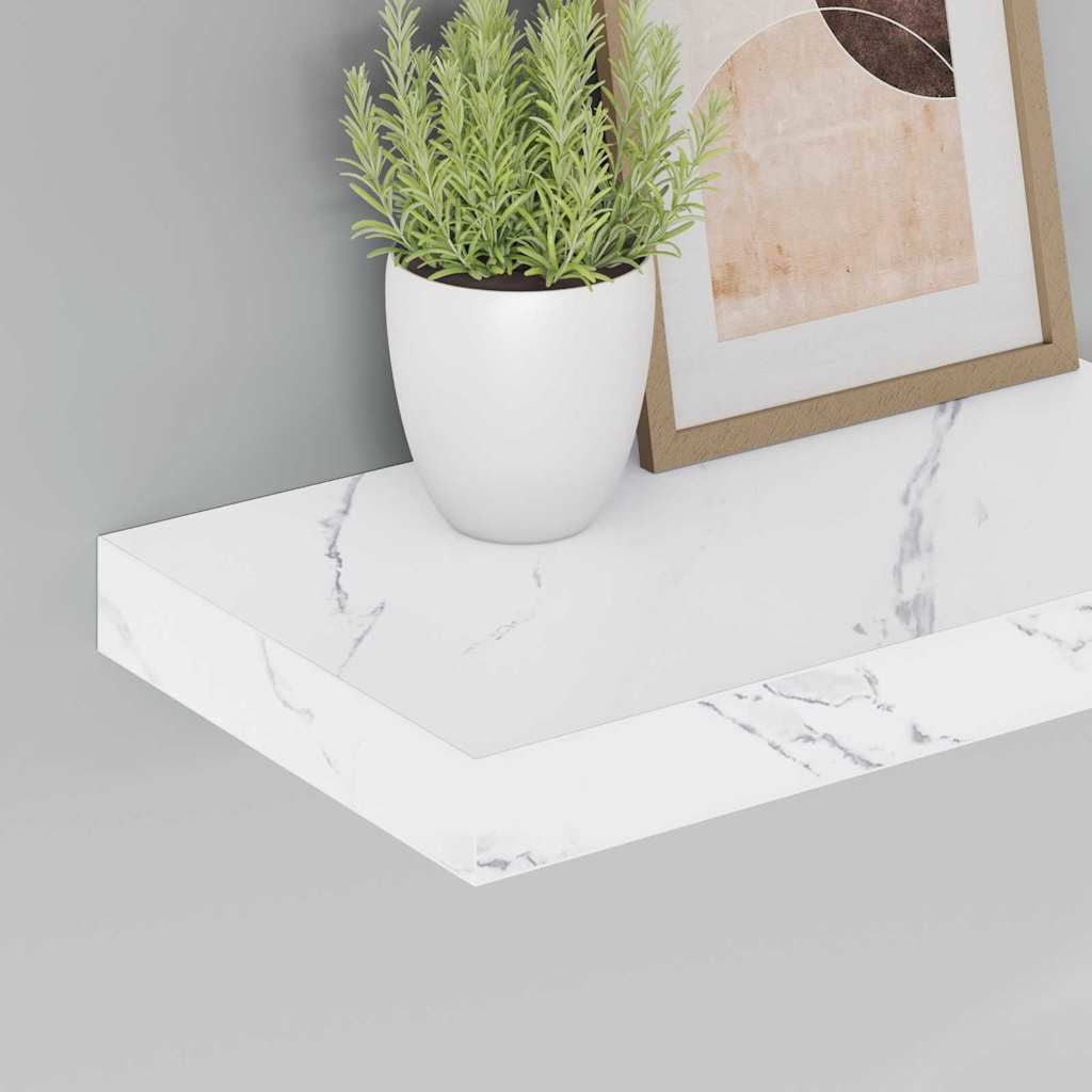 vidaXL Półka ścienna 4 pcs Biały marmur 40 x 23,5 x 4 cm