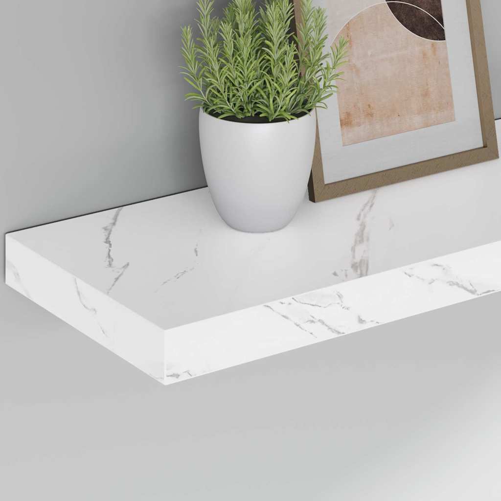vidaXL Półka ścienna 2 pcs Biały marmur 50 x 23,5 x 4 cm