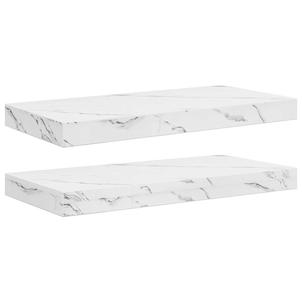 vidaXL Półka ścienna 2 pcs Biały marmur 50 x 23,5 x 4 cm