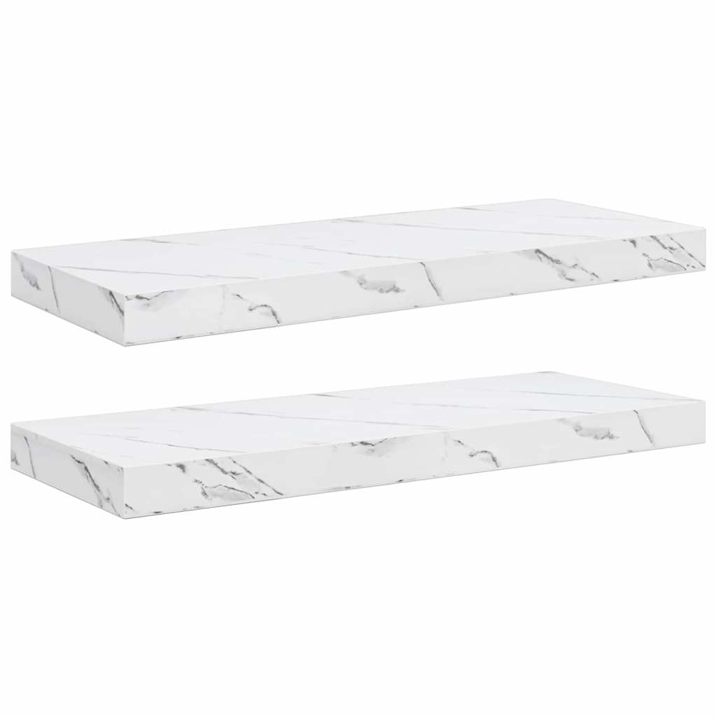 vidaXL Półka ścienna 2 pcs Biały marmur 60 x 23,5 x 4 cm