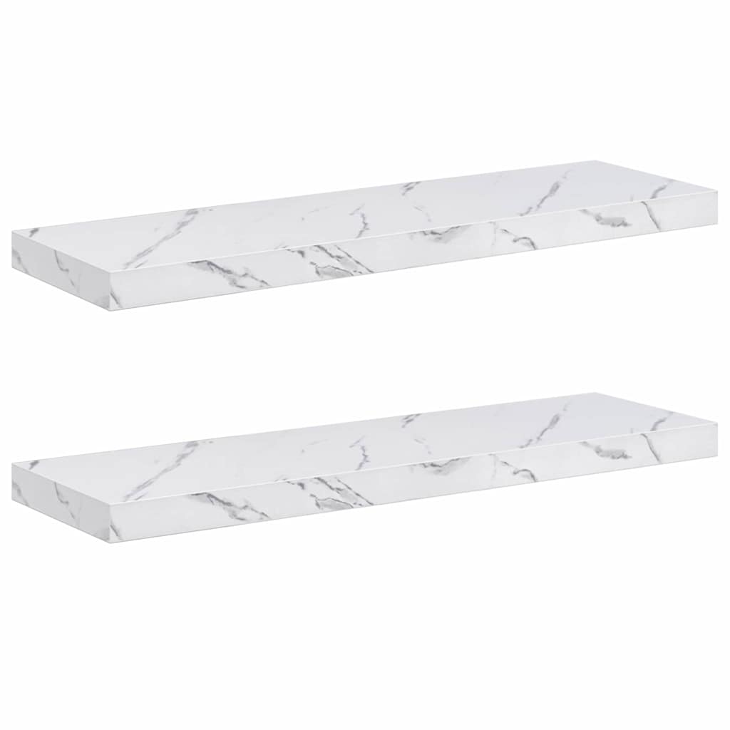 vidaXL Półka ścienna 2 pcs Biały marmur 80 x 23,5 x 4 cm