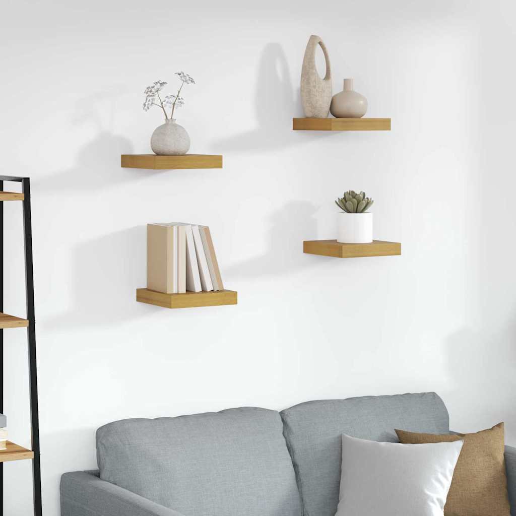 vidaXL Półka ścienna z przechowywaniem 4 pcs Beżowy 23 x 23,5 x 4 cm