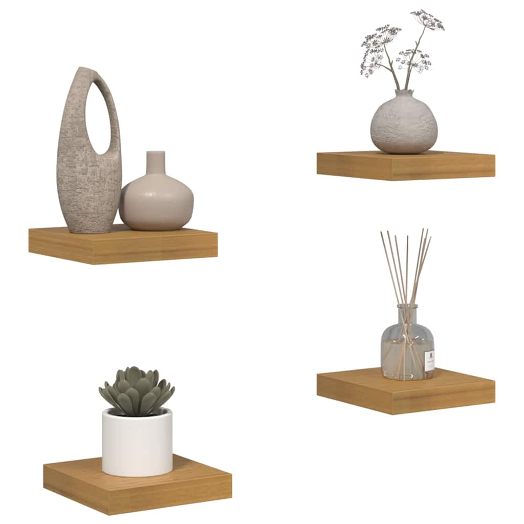 vidaXL Półka ścienna z przechowywaniem 4 pcs Beżowy 23 x 23,5 x 4 cm