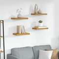 vidaXL Półka ścienna z przechowywaniem 4 pcs Beżowy 40 x 23,5 x 4 cm