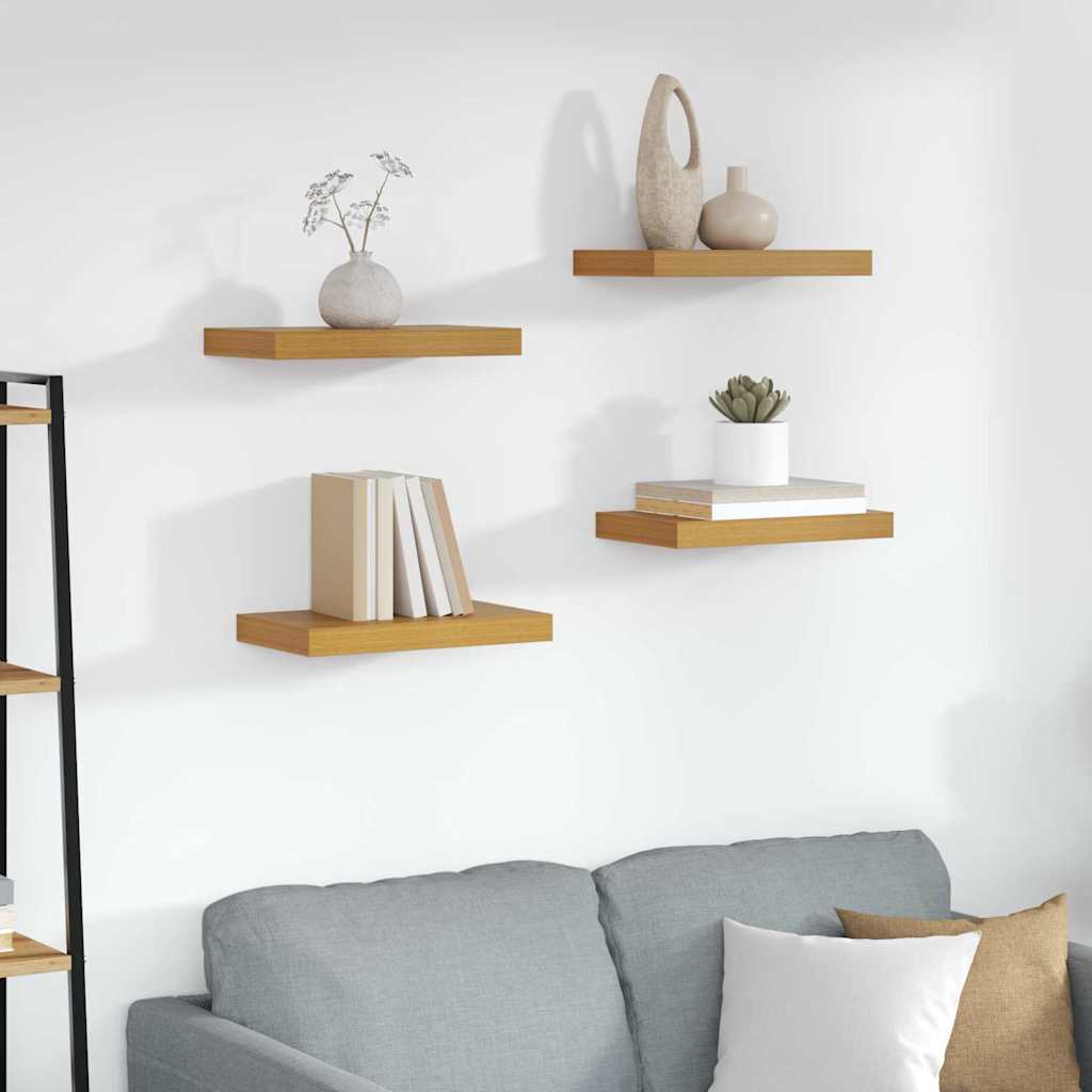 vidaXL Półka ścienna z przechowywaniem 4 pcs Beżowy 40 x 23,5 x 4 cm