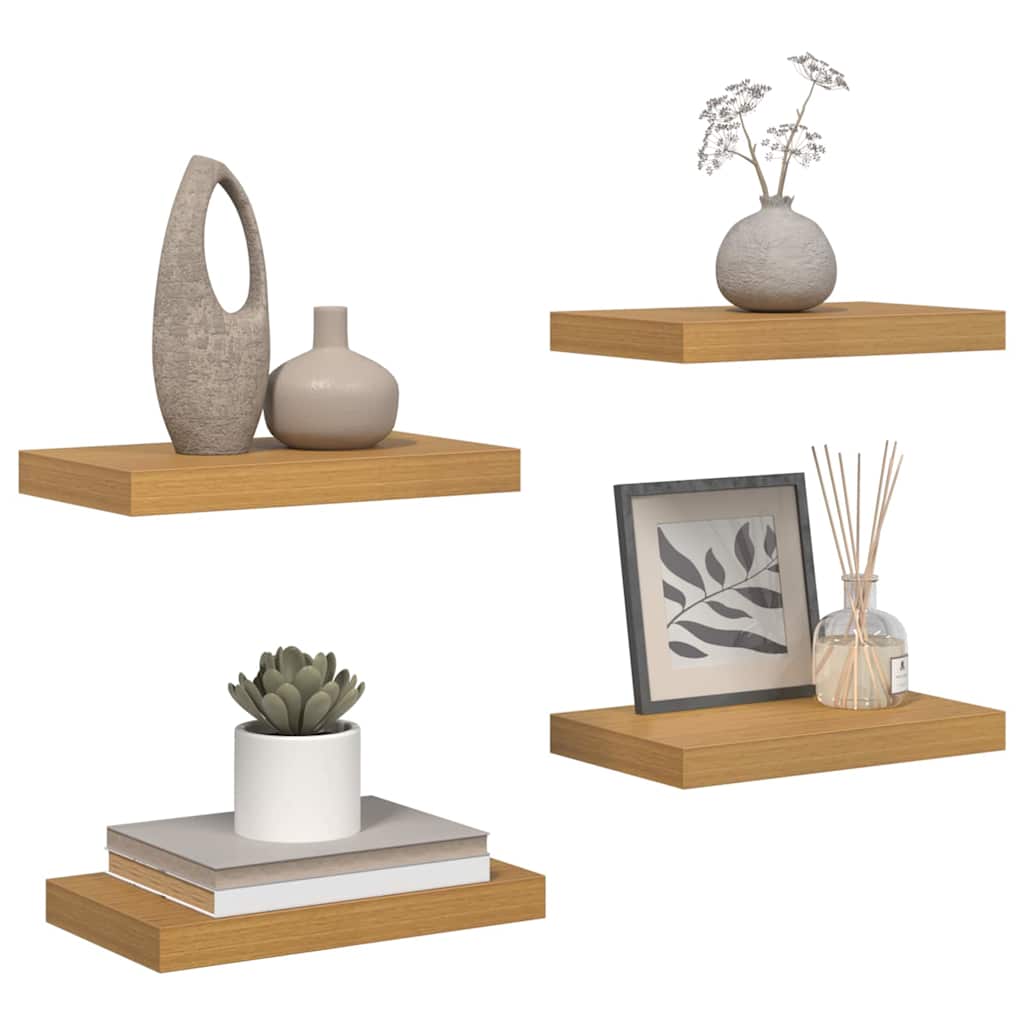 vidaXL Półka ścienna z przechowywaniem 4 pcs Beżowy 40 x 23,5 x 4 cm