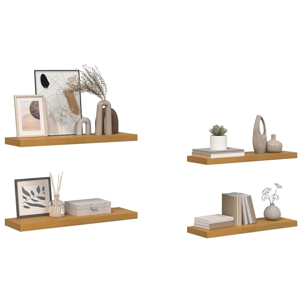 vidaXL Półka ścienna z przechowywaniem 4 pcs Beżowy 80 x 23,5 x 4 cm