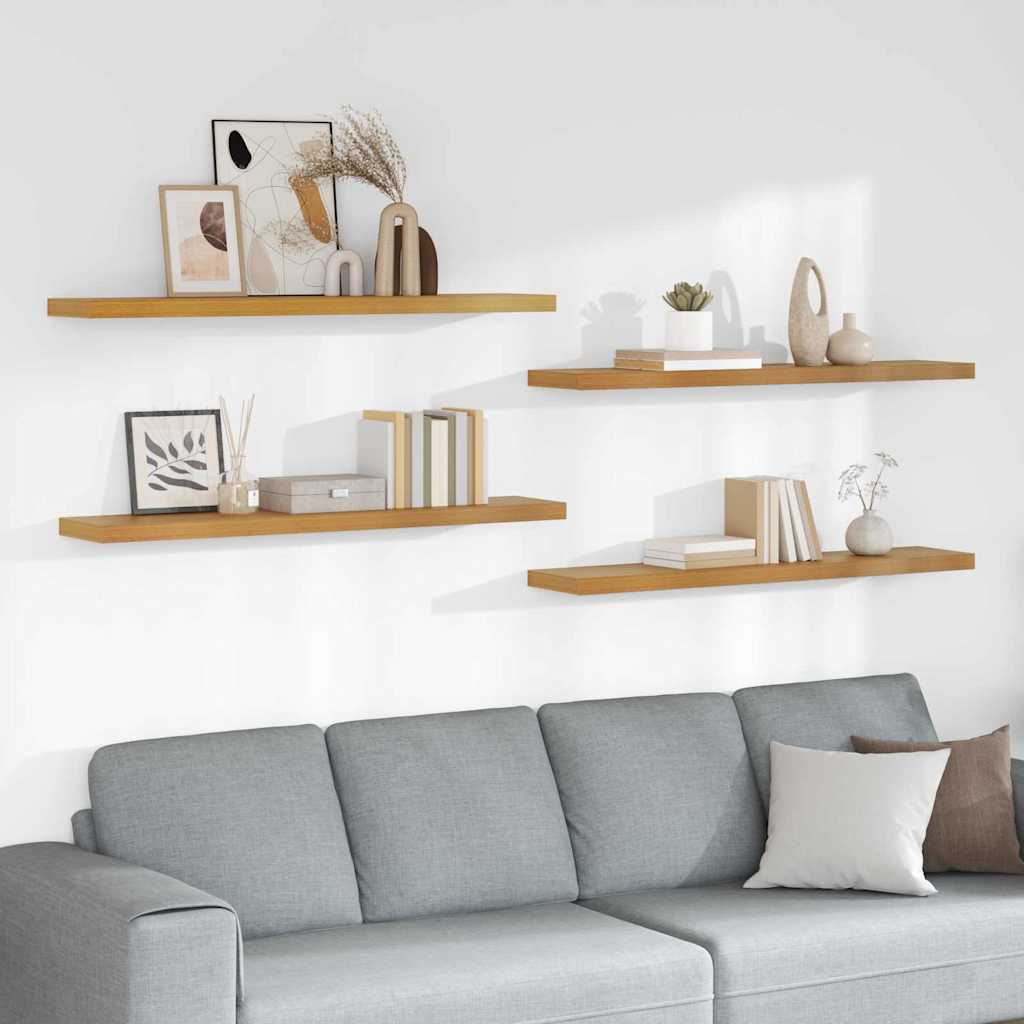 vidaXL Półka ścienna z przechowywaniem 4 pcs Beżowy 120 x 23,5 x 4 cm