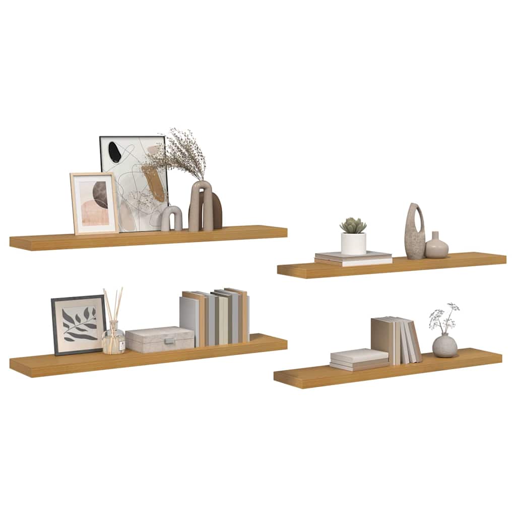 vidaXL Półka ścienna z przechowywaniem 4 pcs Beżowy 120 x 23,5 x 4 cm