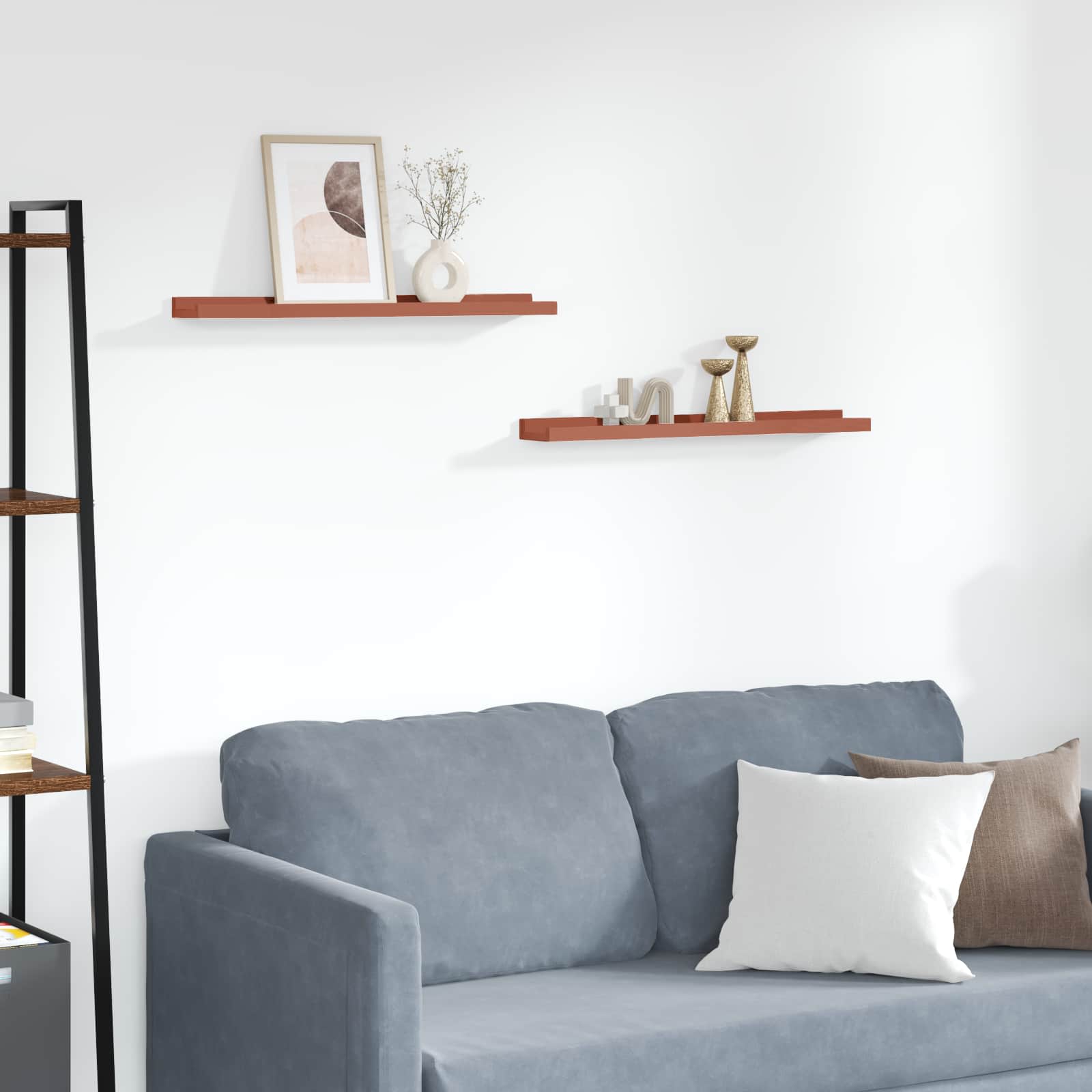 vidaXL Półka ścienna Do montażu na ścianie 2 pcs Czerwony