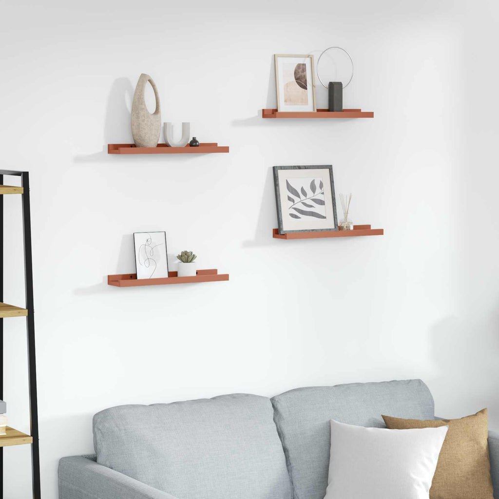 vidaXL Półka ścienna Do montażu na ścianie 4 pcs Czerwony