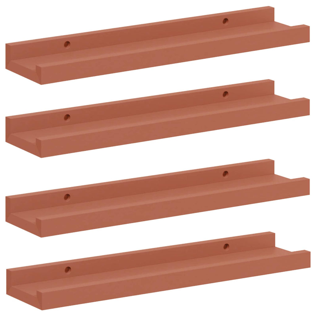 vidaXL Półka ścienna Do montażu na ścianie 4 pcs Czerwony