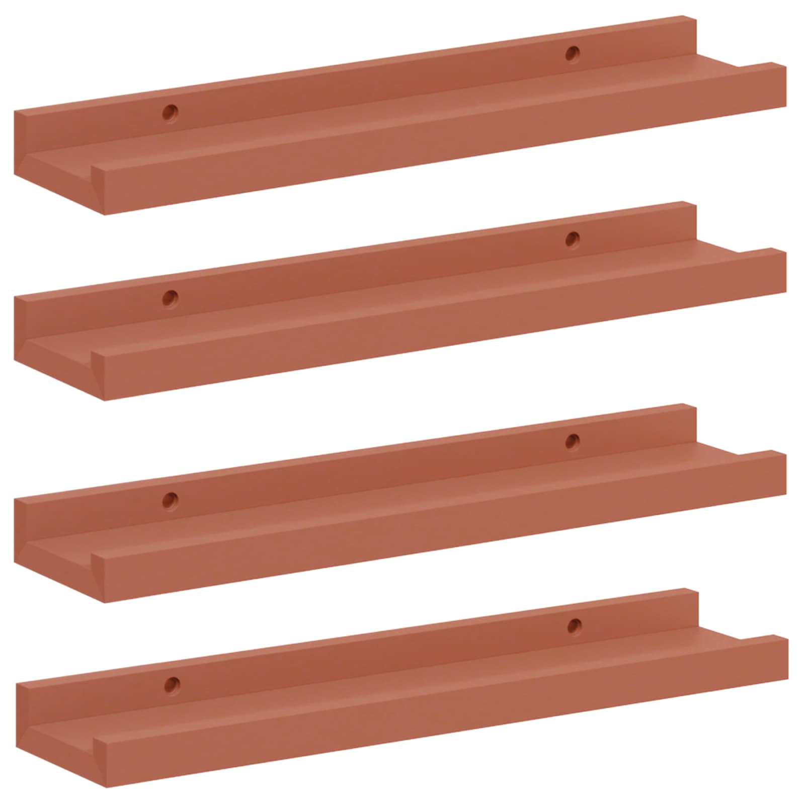 vidaXL Półka ścienna Do montażu na ścianie 4 pcs Czerwony