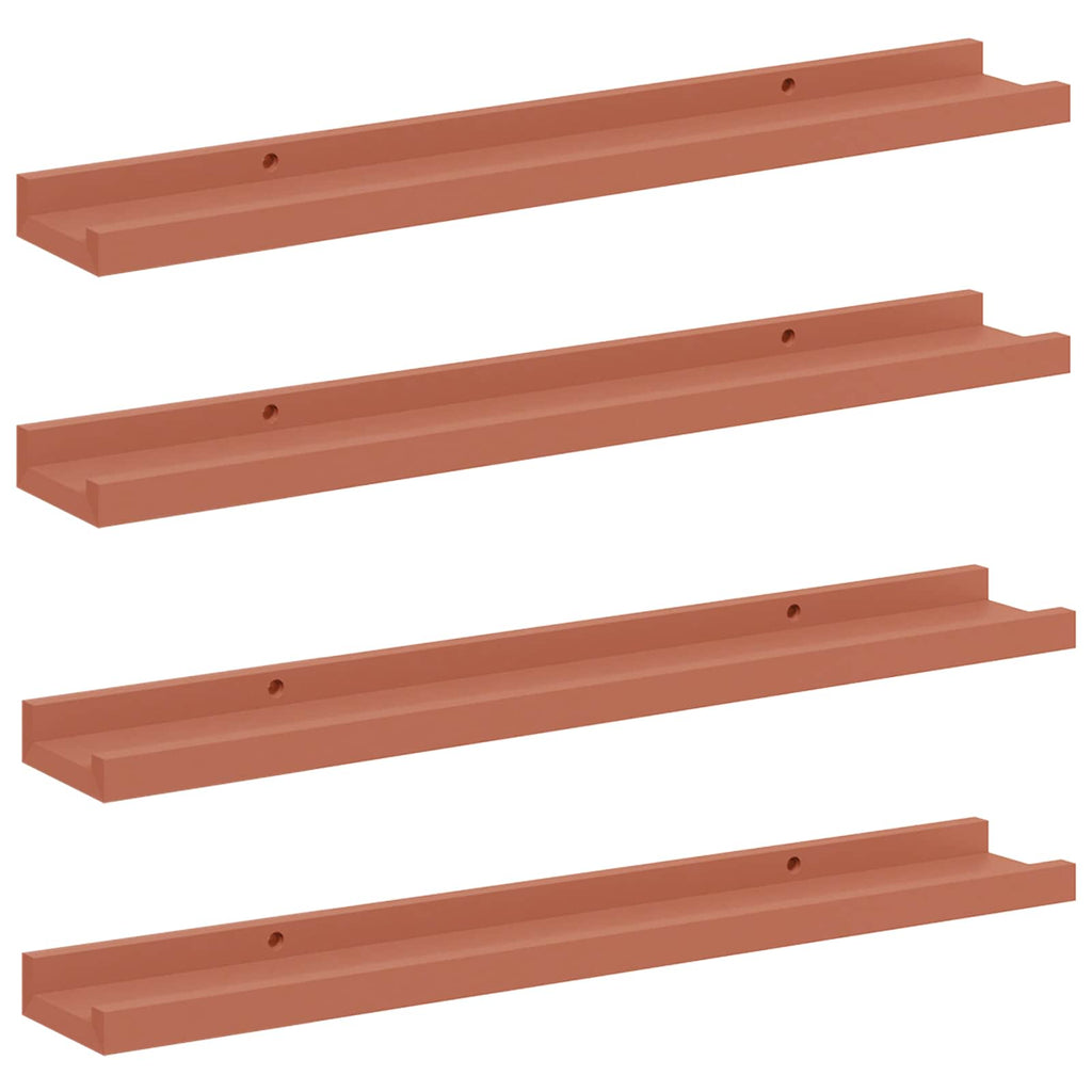 vidaXL Półka ścienna Do montażu na ścianie 4 pcs Czerwony