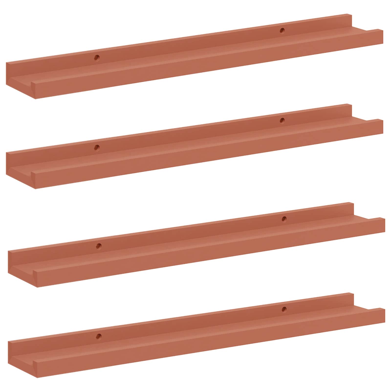 vidaXL Półka ścienna Do montażu na ścianie 4 pcs Czerwony