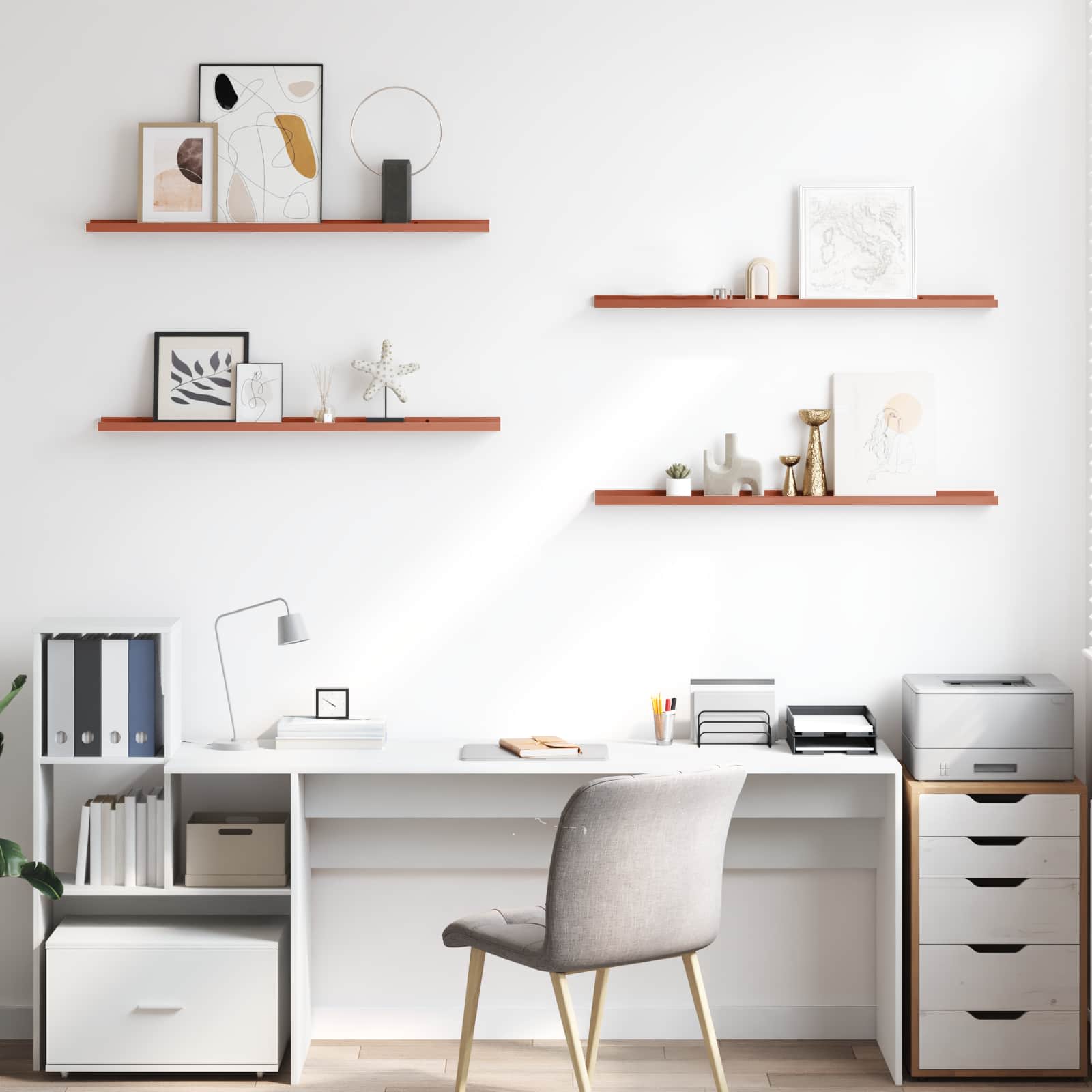 vidaXL Półka ścienna Do montażu na ścianie 4 pcs Czerwony