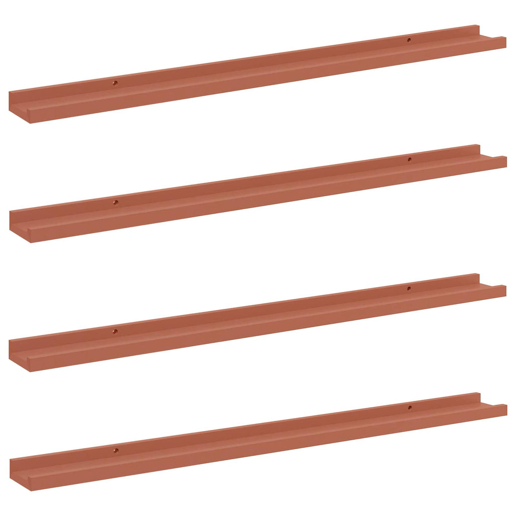 vidaXL Półka ścienna Do montażu na ścianie 4 pcs Czerwony