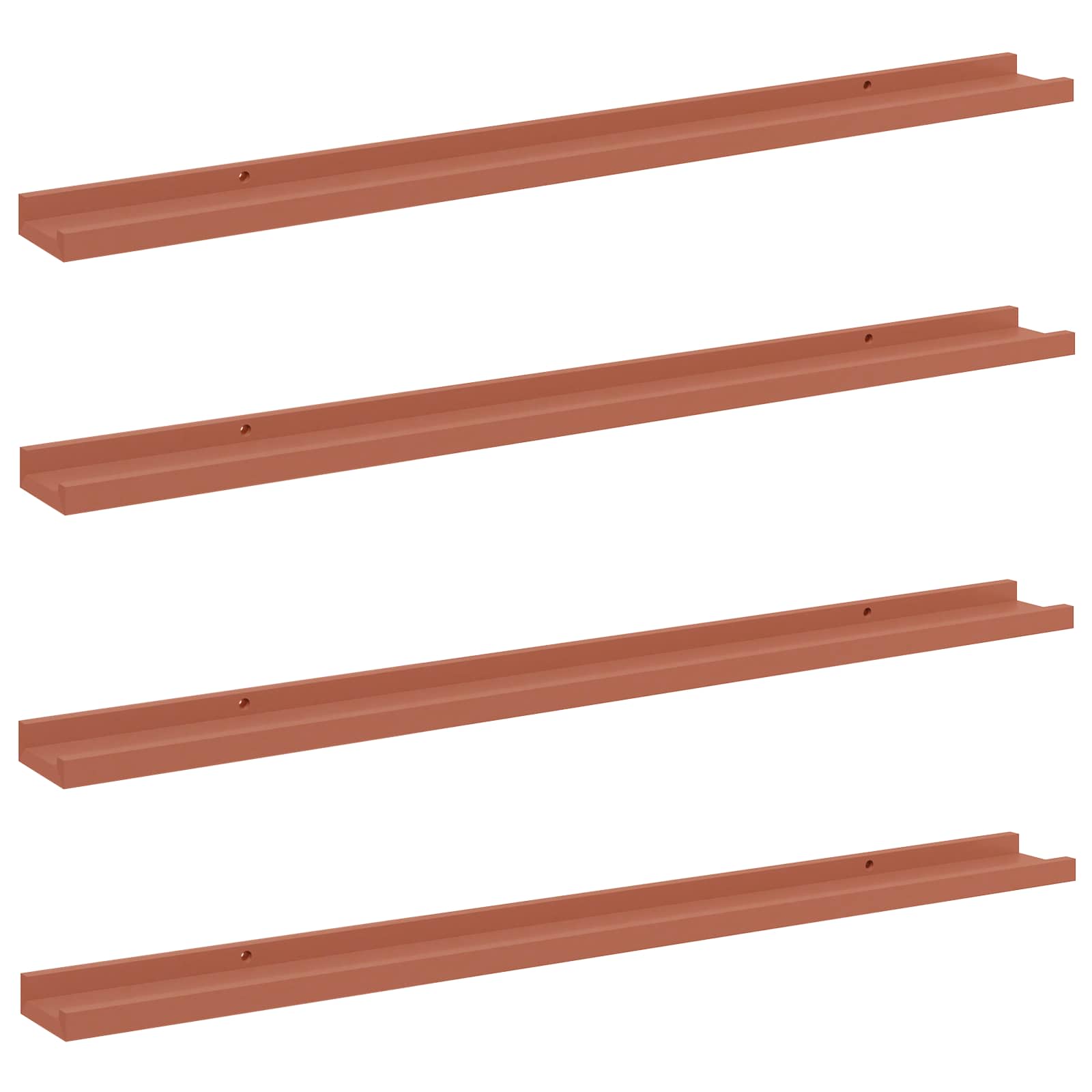 vidaXL Półka ścienna Do montażu na ścianie 4 pcs Czerwony