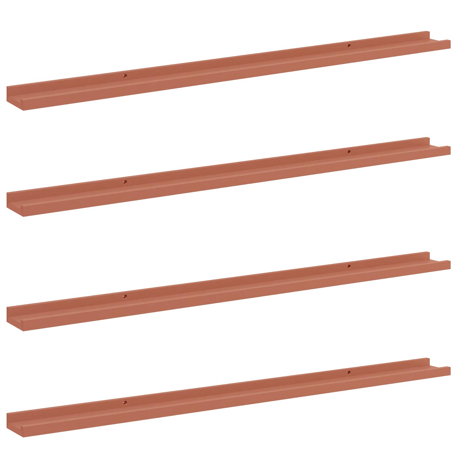 vidaXL Półka ścienna Do montażu na ścianie 4 pcs Czerwony