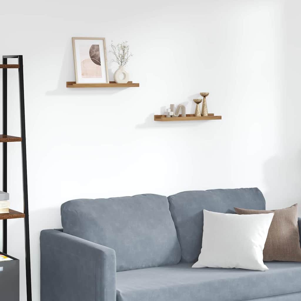 vidaXL Półka ścienna Do montażu na ścianie 2 pcs Brązowy 40 x 9 x 3 cm