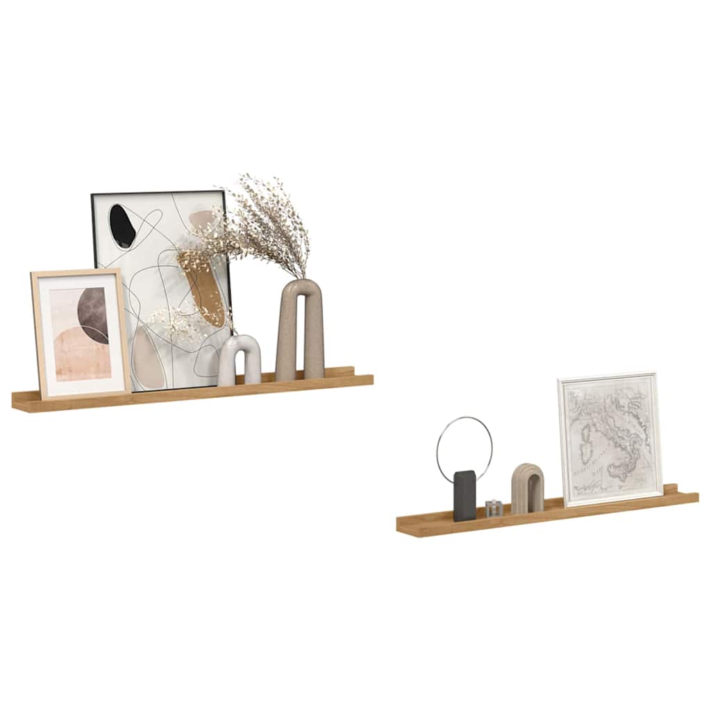 vidaXL Półka ścienna Do montażu na ścianie 2 pcs Brązowy 80 x 9 x 3 cm