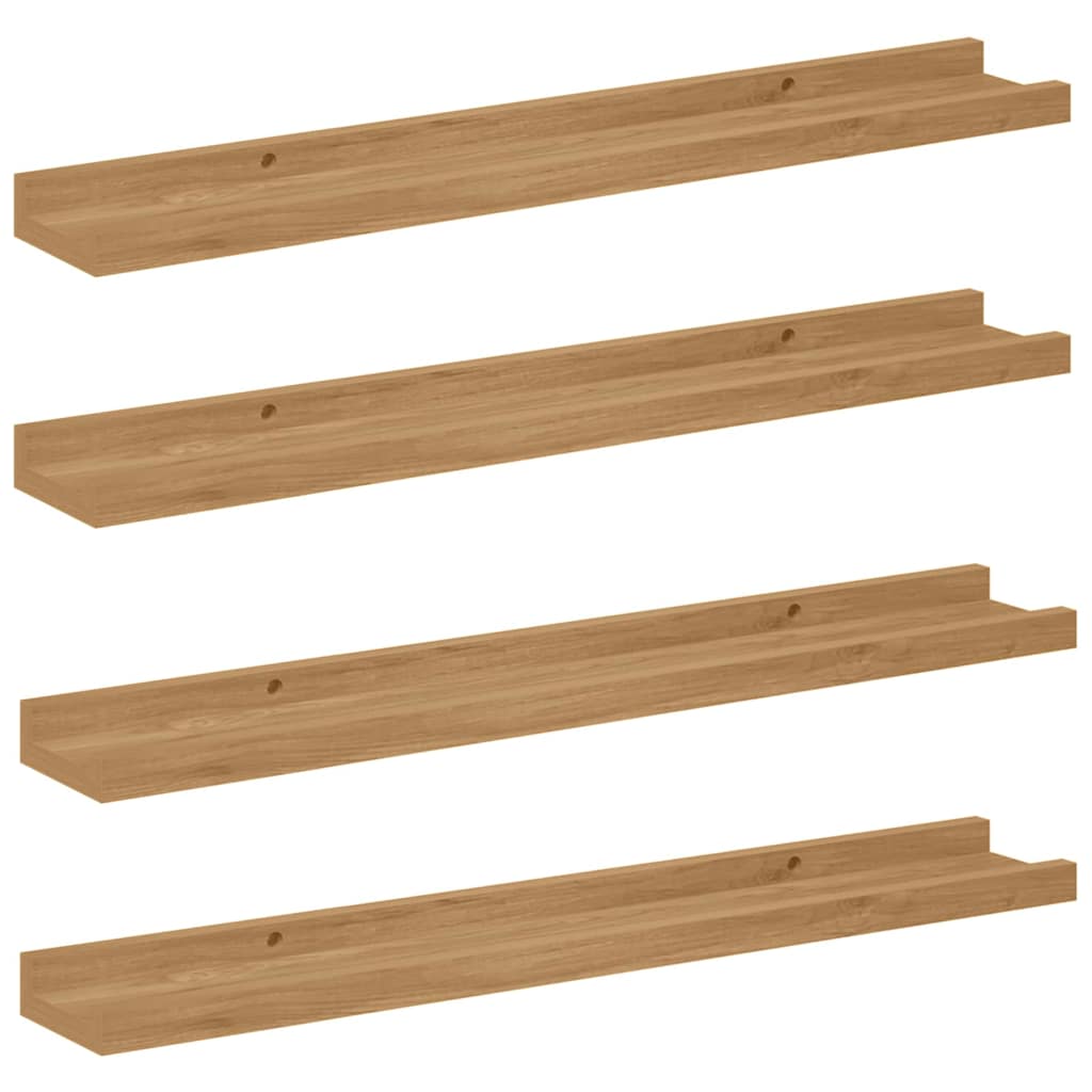 vidaXL Półka ścienna Do montażu na ścianie 4 pcs Brązowy 60 x 9 x 3 cm