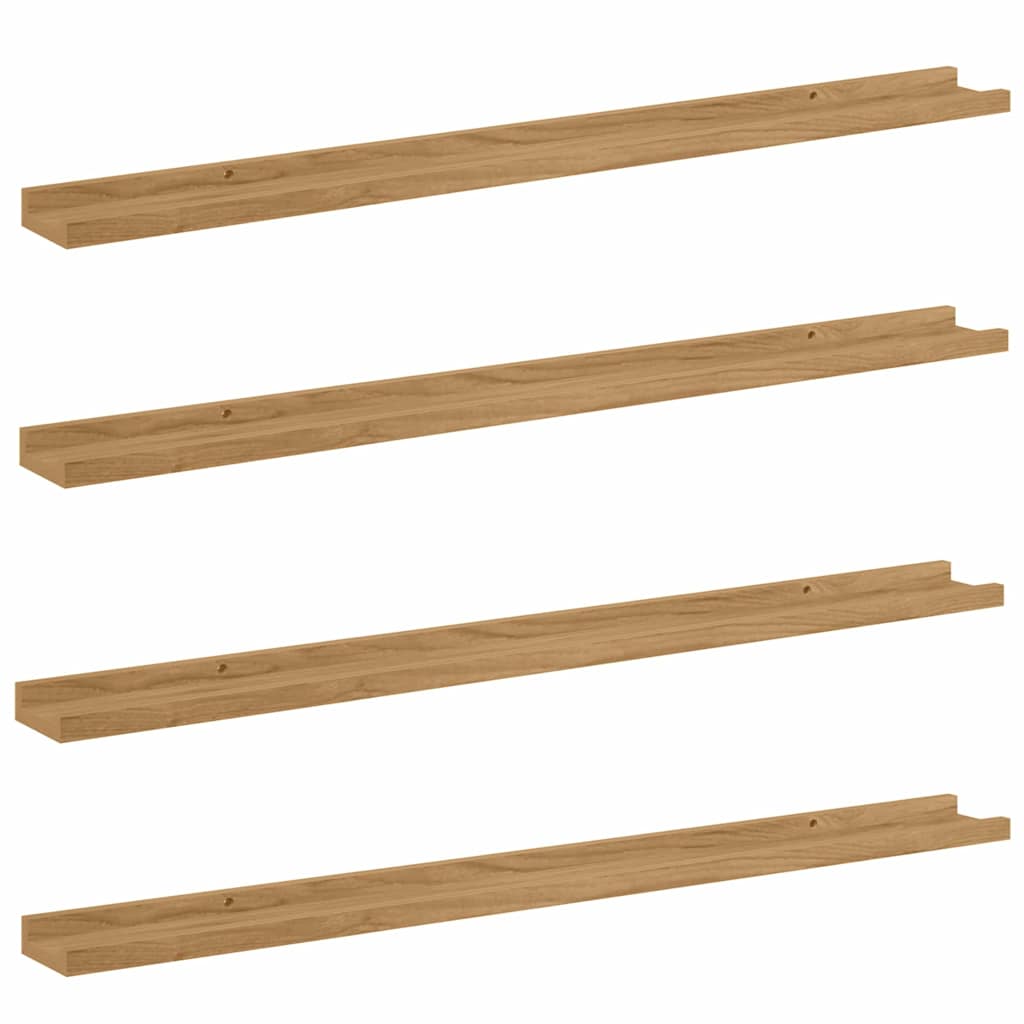 vidaXL Półka ścienna Do montażu na ścianie 4 pcs Brązowy