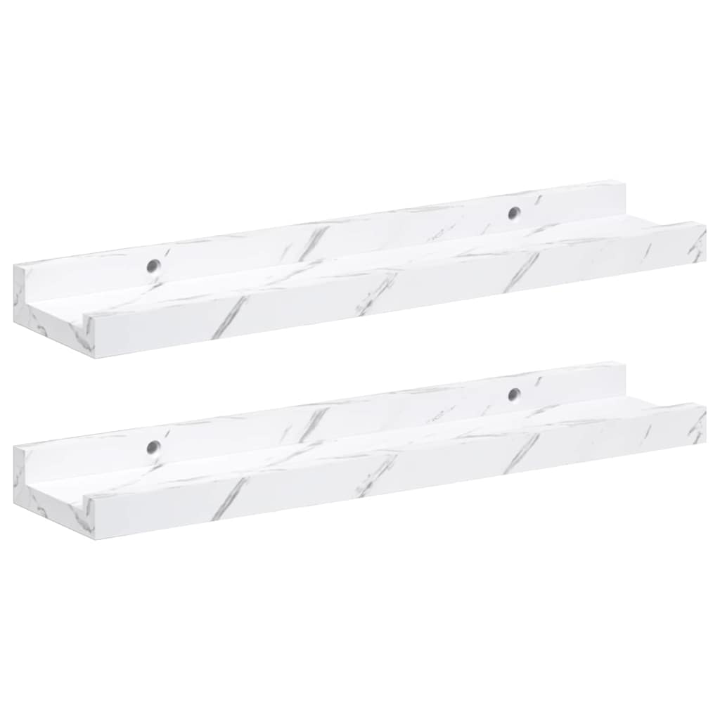 vidaXL Półka ścienna Do montażu na ścianie 2 pcs Biały marmur