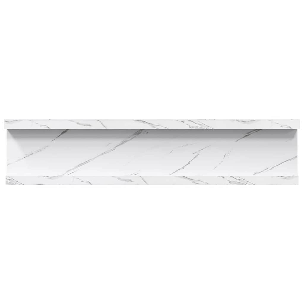 vidaXL Półka ścienna Do montażu na ścianie 2 pcs Biały marmur