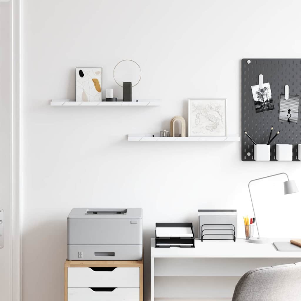 vidaXL Półka ścienna Do montażu na ścianie 2 pcs Biały marmur