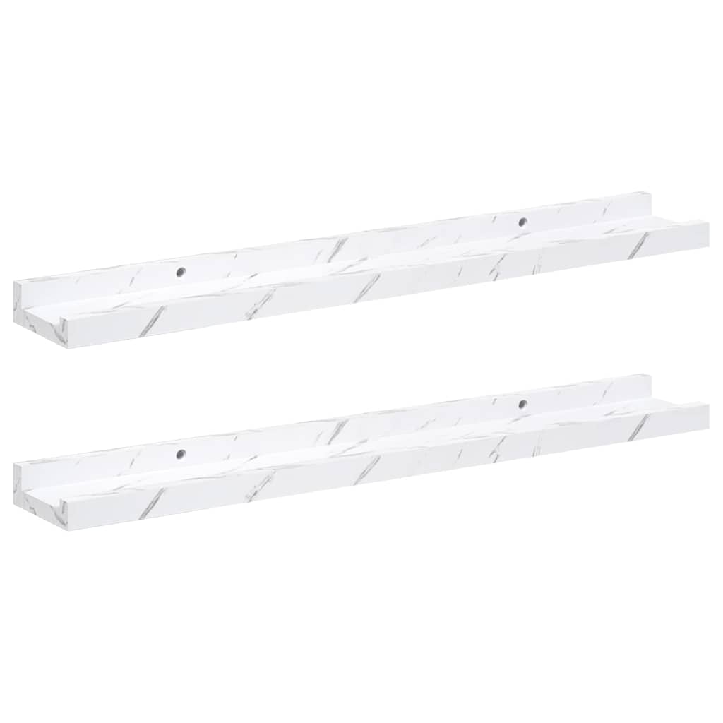 vidaXL Półka ścienna Do montażu na ścianie 2 pcs Biały marmur